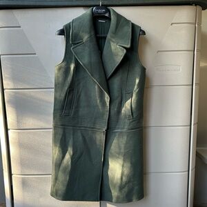Elie Tahari - Convertible Green Wool-Blend Vest Coat